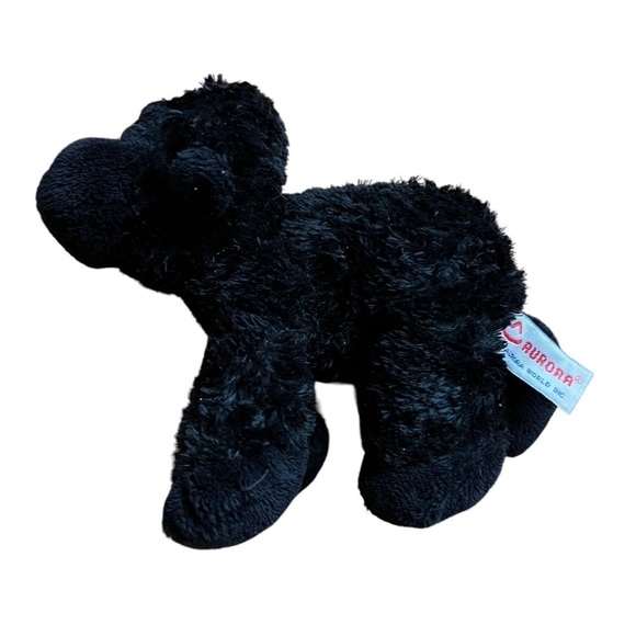 Aurora Flopsies Black Gorilla Ape Chimp Monkey Stuffed‎ Animal Plush - Picture 5 of 7